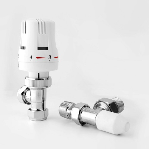 Trv white angled valve - angled, small